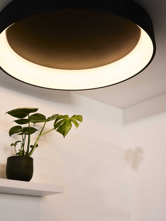 Lucide Talowe plafondlamp Ø80 LED zwart