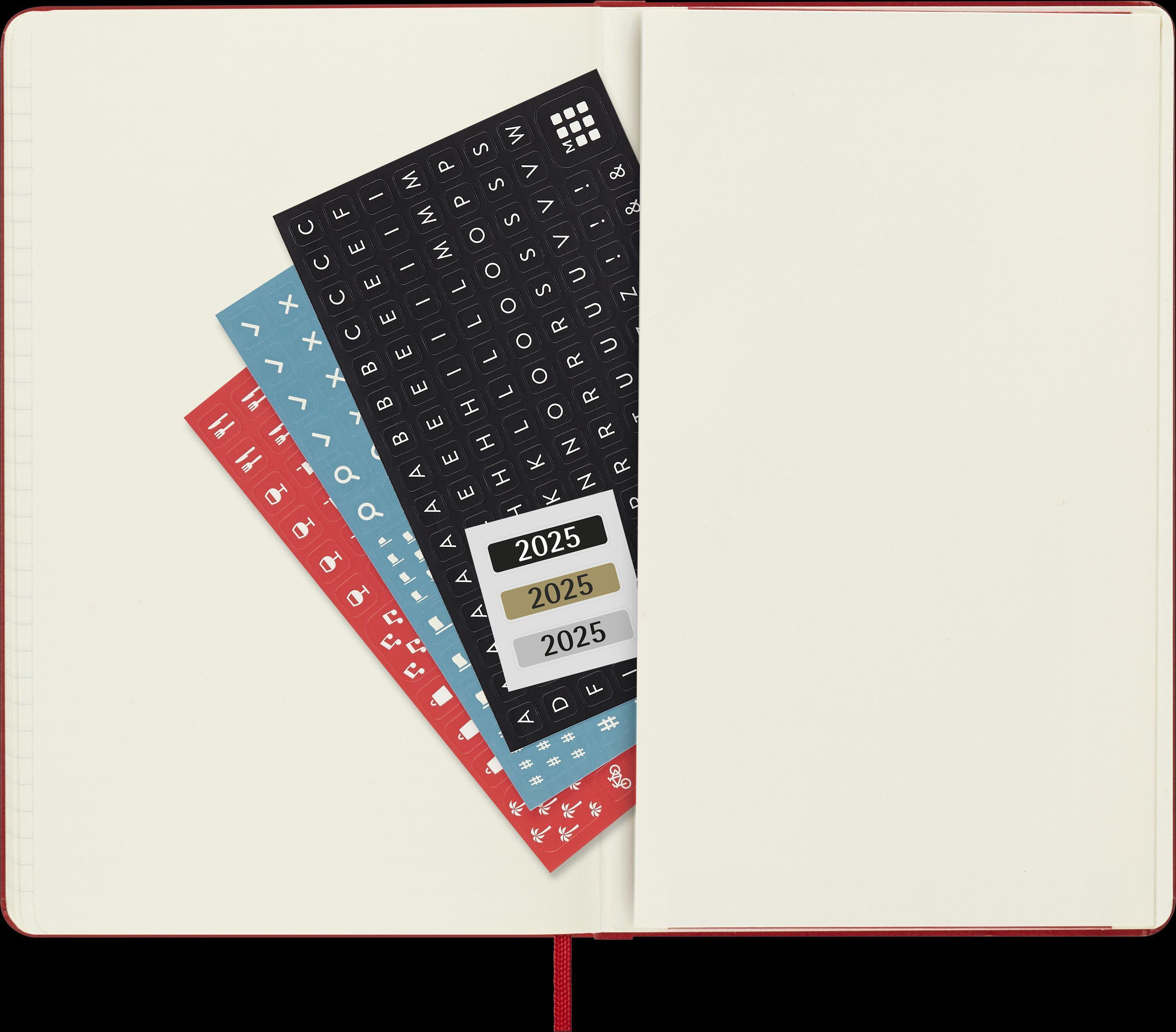 Moleskine 12 Monate Wochen Notizkalender 2025, Large/A5