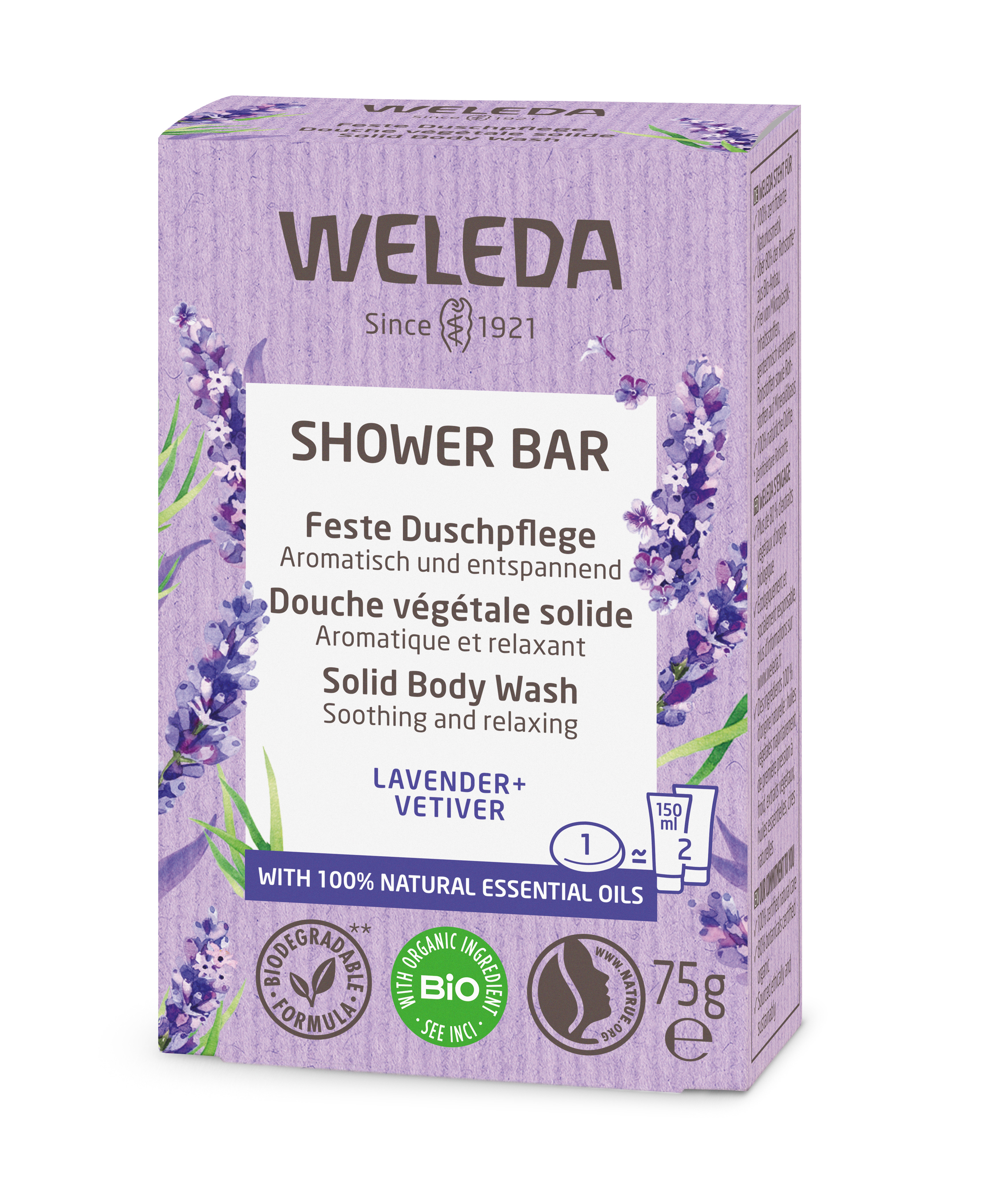 Weleda Feste Duschpflege<br>75 g, fest, Lavender Vetiver