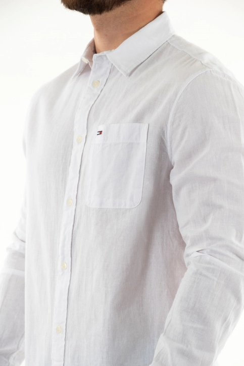 Chemise tommy jeans linen blend ybr white