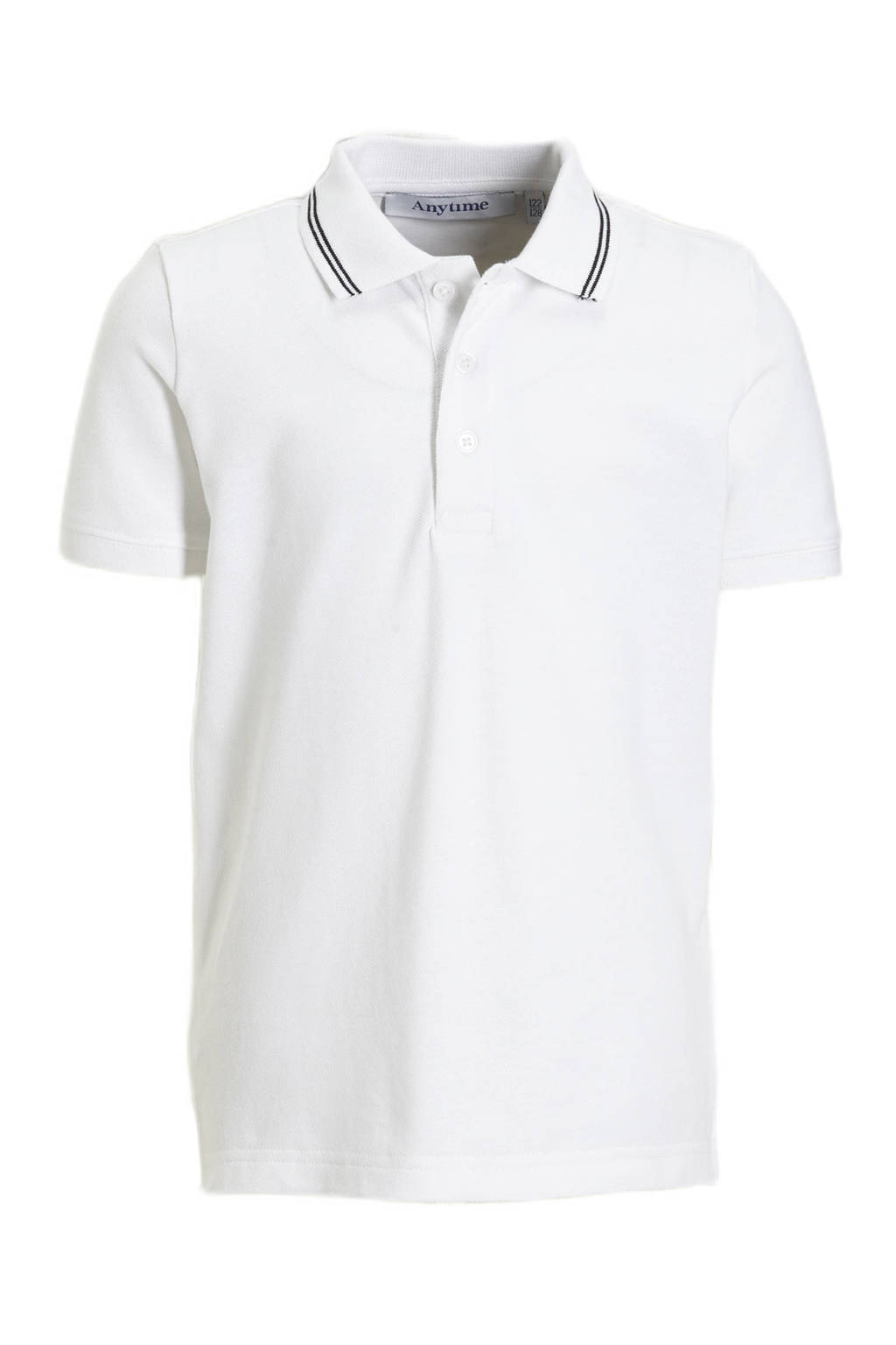 anytime piqué polo wit/zwart