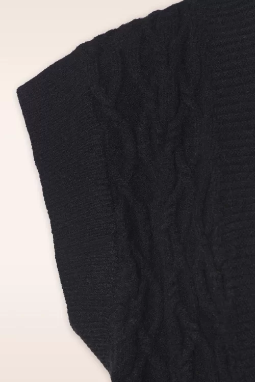 Smashed Lemon Valery gebreid gilet in zwart