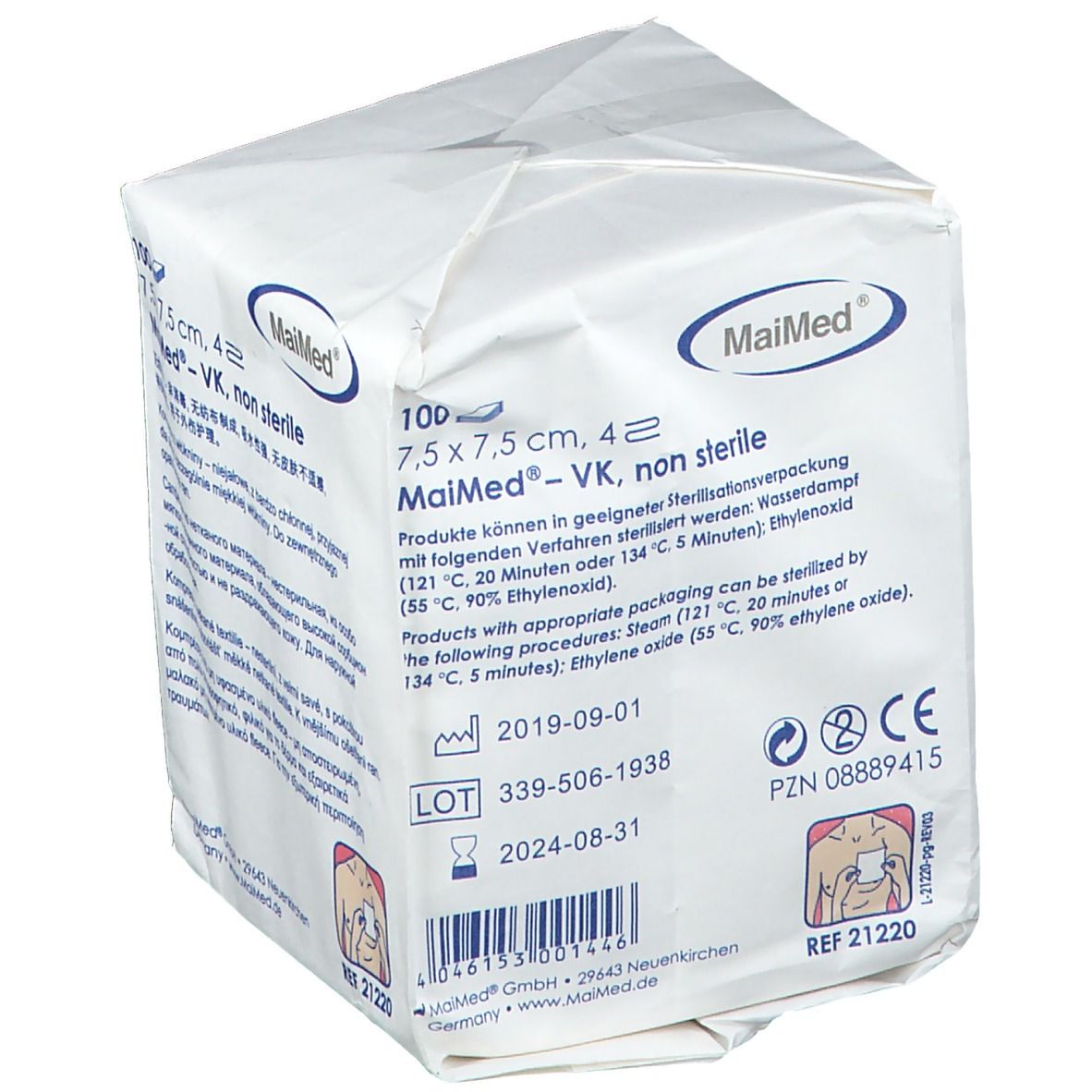 MaiMed® Vlieskompressen 7,5 x 7,5 cm unsteril