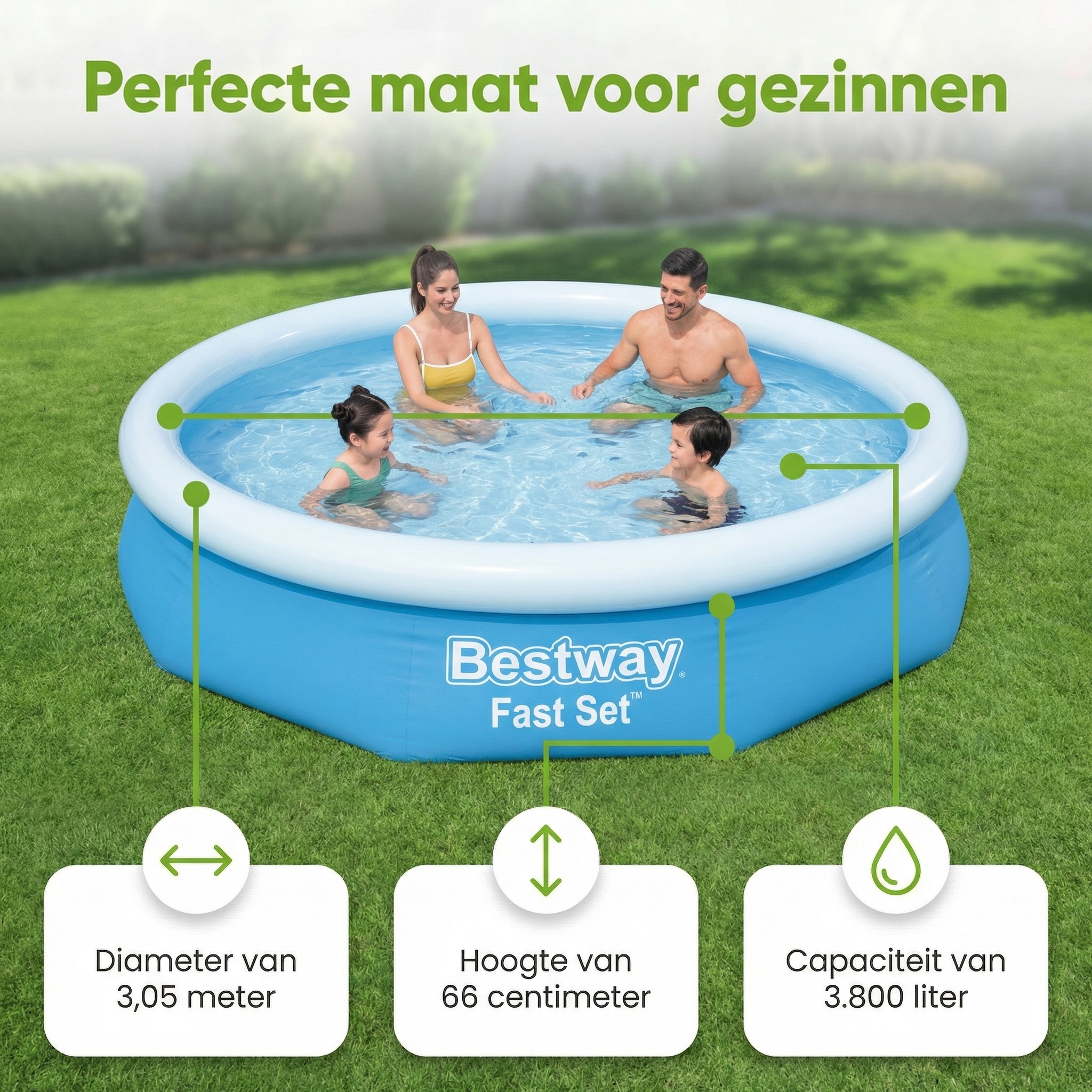 Bestway fast set 305x66cm zwembad