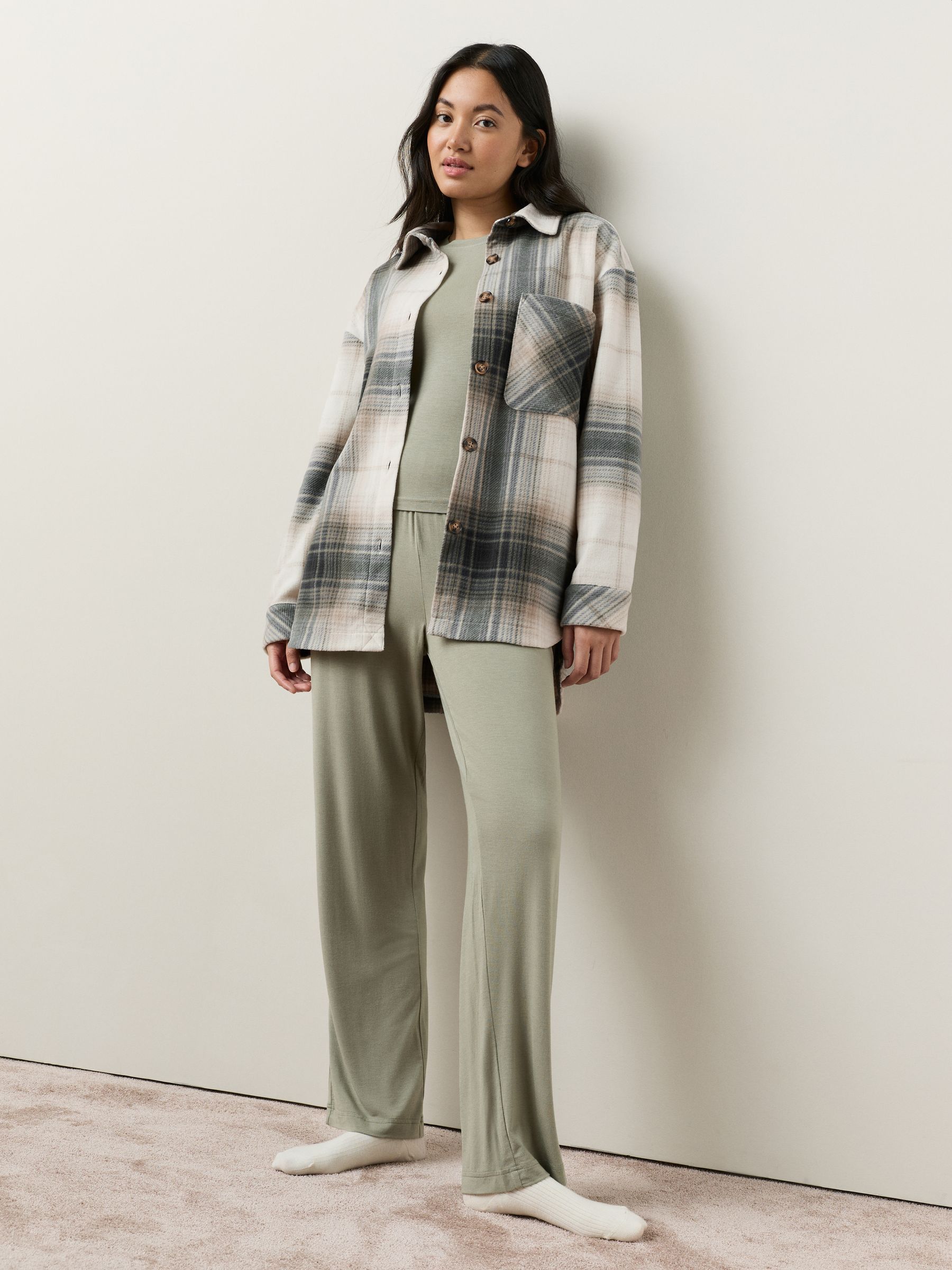 Zwart/wit geruit - Polar Fleece Shacket