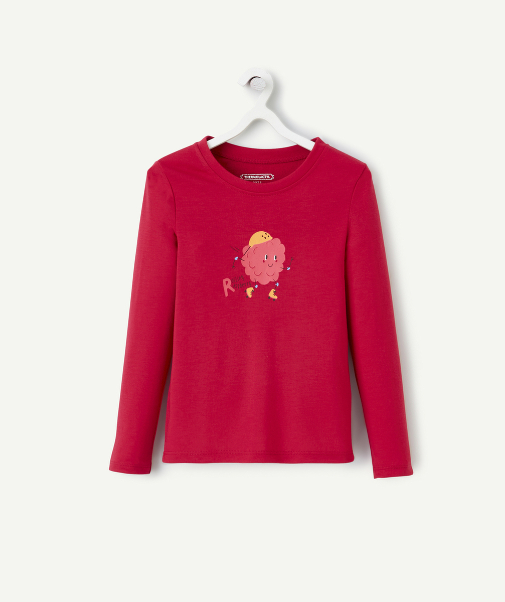 DAMARTT-SHIRT THERMOLACTYL ROSE AVEC IMPRIMÉ CERISE