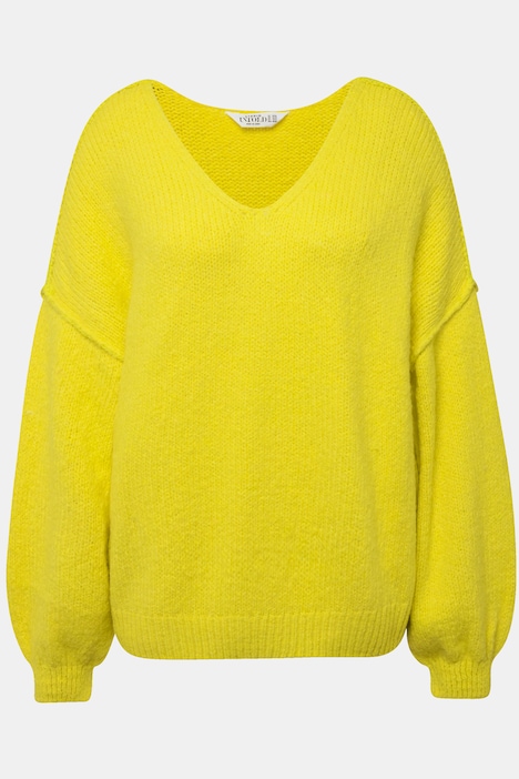 Pullover, V-Ausschnitt, weiter Langarm, oversized