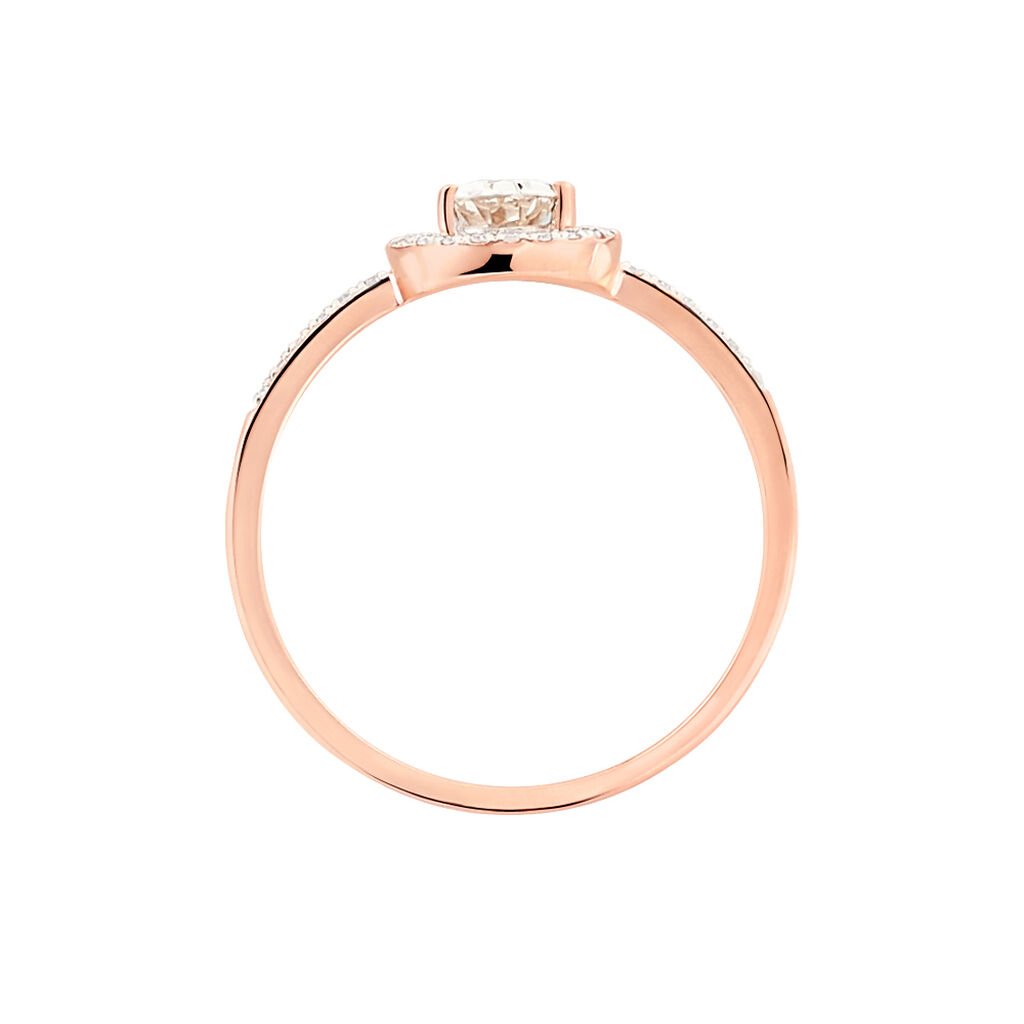 Bague Or Rose Morganite Et Diamant