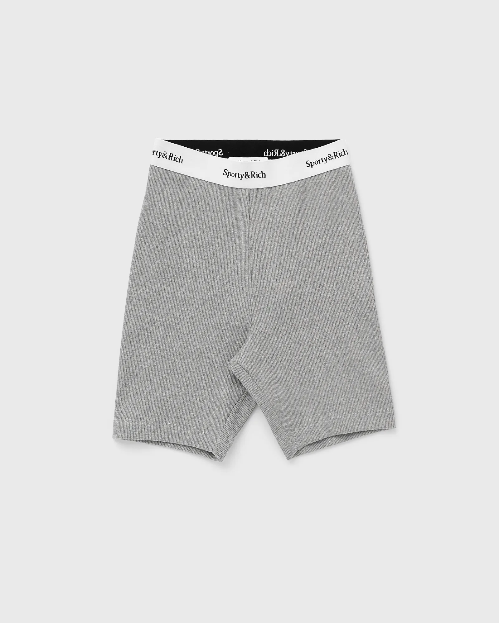 Sporty & Rich Serif Logo Ribbed Biker Short