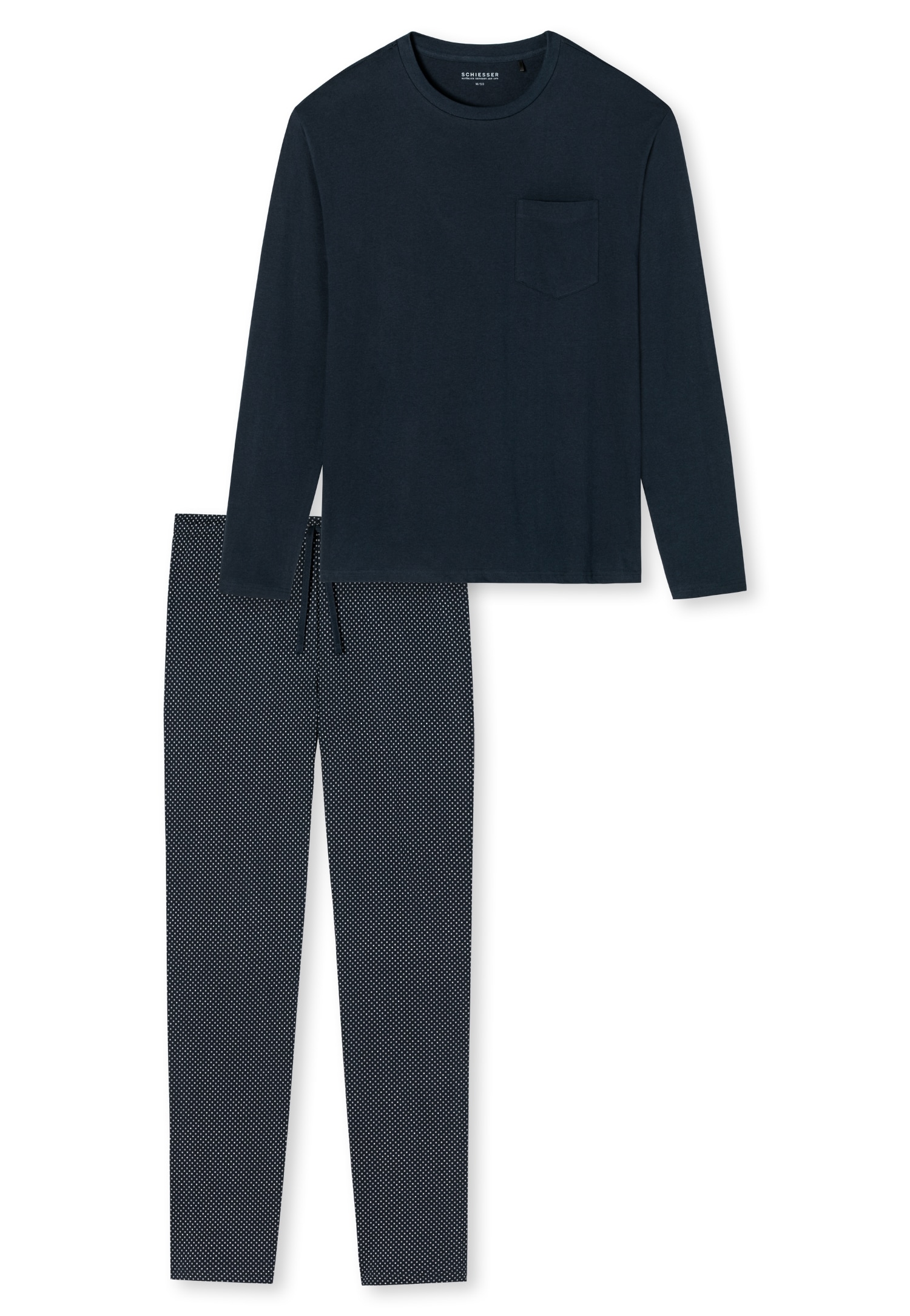 Schiesser Pyjama »Ebony« 2 Stk. tlg., mit rundem Halsausschnitt