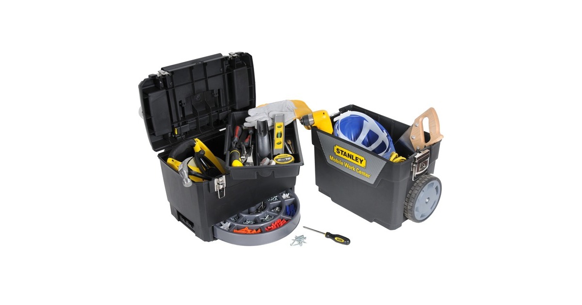StanleyMobile Work Center 2in1 gereedschapskist  (Zwart/grijs)