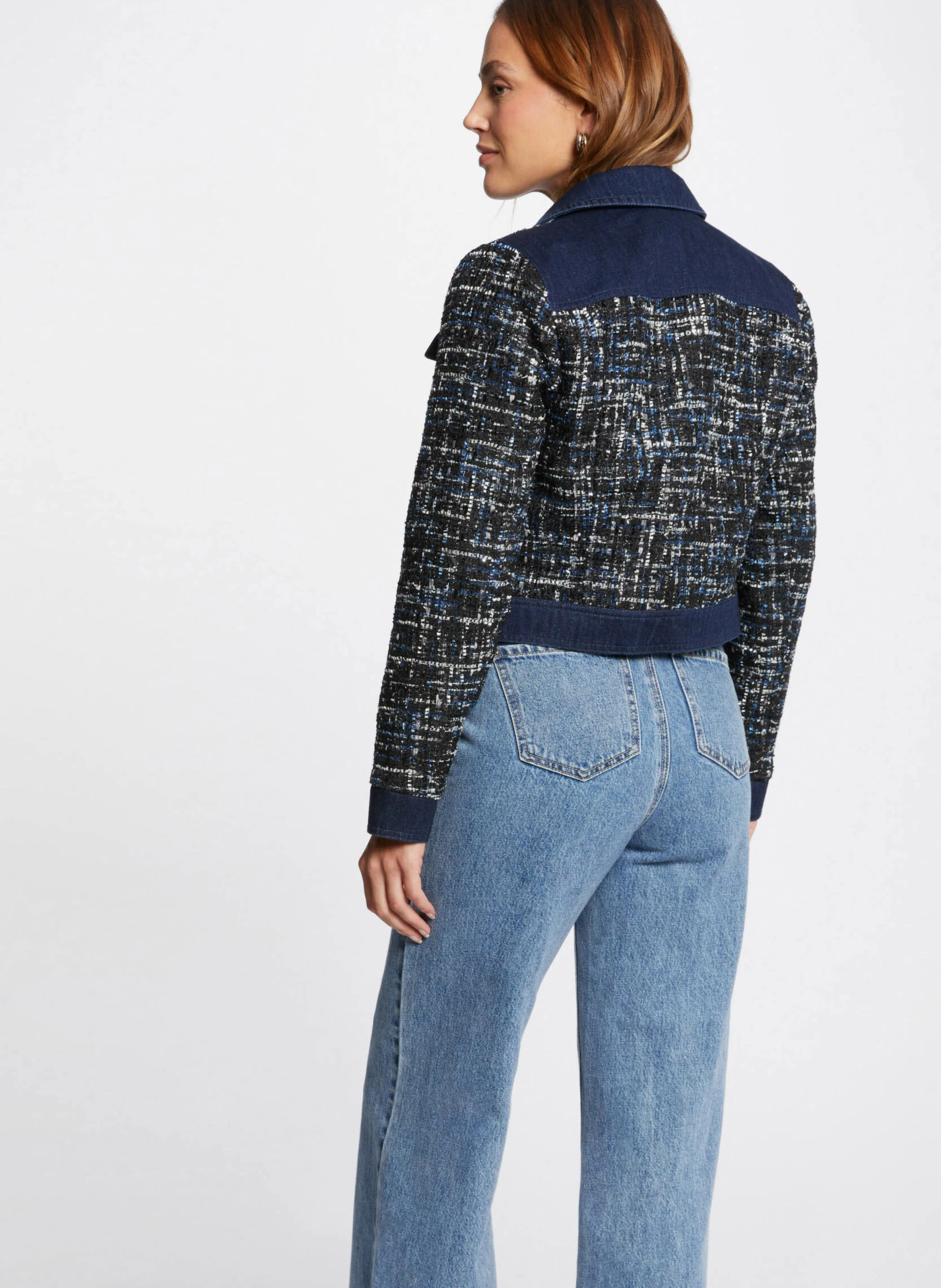 VCLAR - Veste courte col chemise en tweed | Multicolore