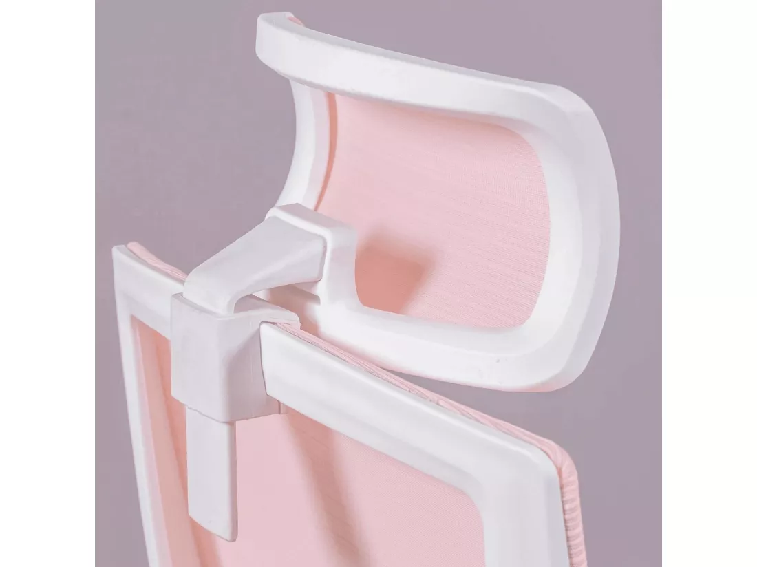 Chaise de bureau ergonomique en mesh respirante et appui-tête réglable - Mesh - Rose
