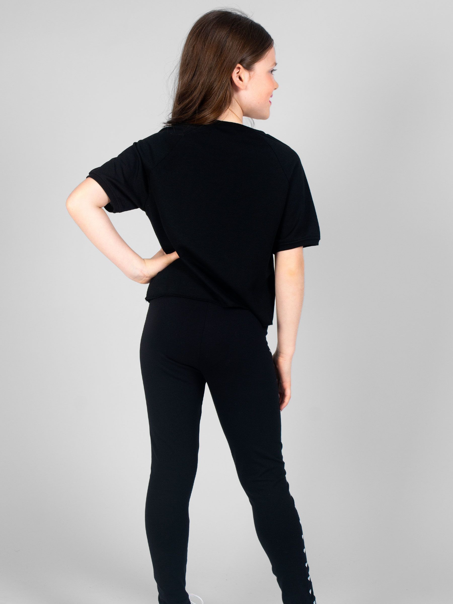 Zwart - Legging met hartvormige studs