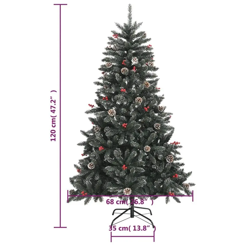 vidaXL Kunstkerstboom met standaard 120 cm PVC groen