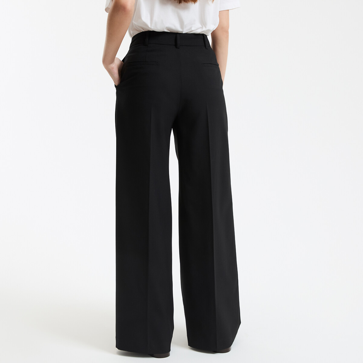 COLEÇÃO LA REDOUTE<br>Calças largas com pregas e cintura alta