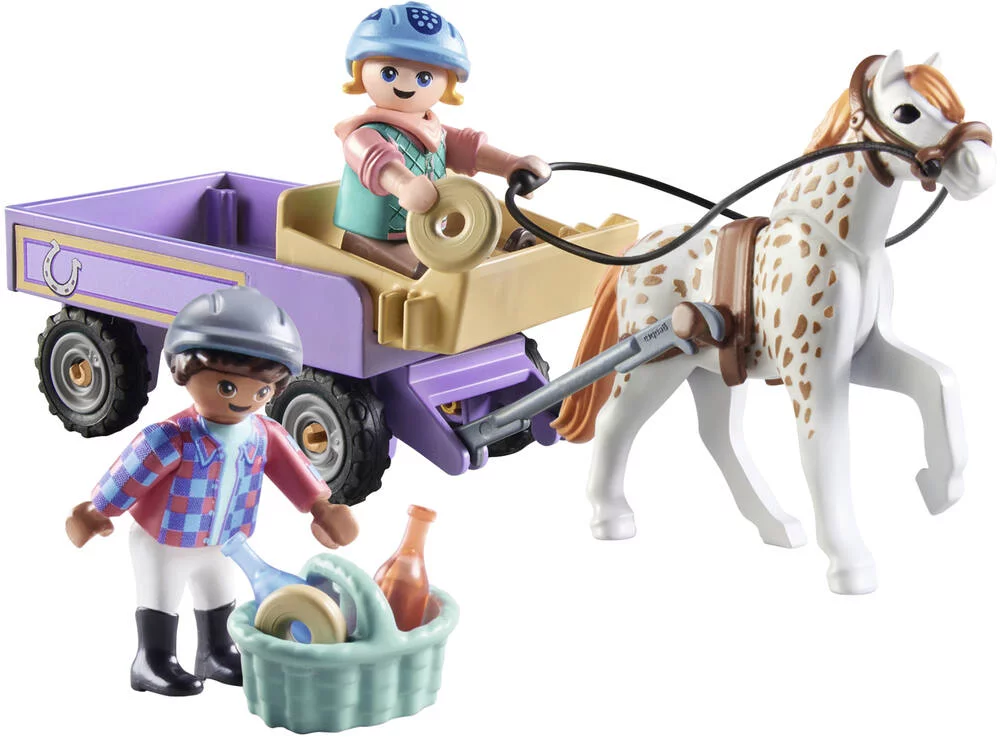 ENFANTS AVEC CALECHE ET PONEY - 71496