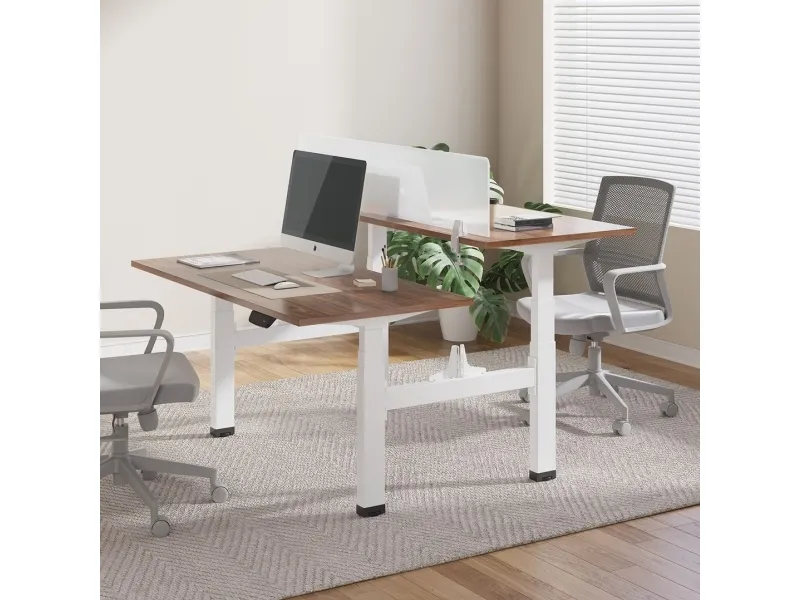 Ergo Office ER-404W Electric Double Height Adjustable Standing/Sitting Desk Frame without Desk Tops White
