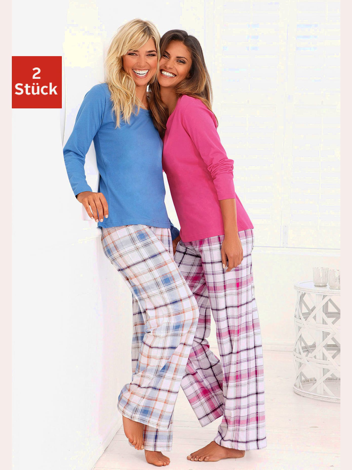 Lot de 2 pyjamas à carreaux