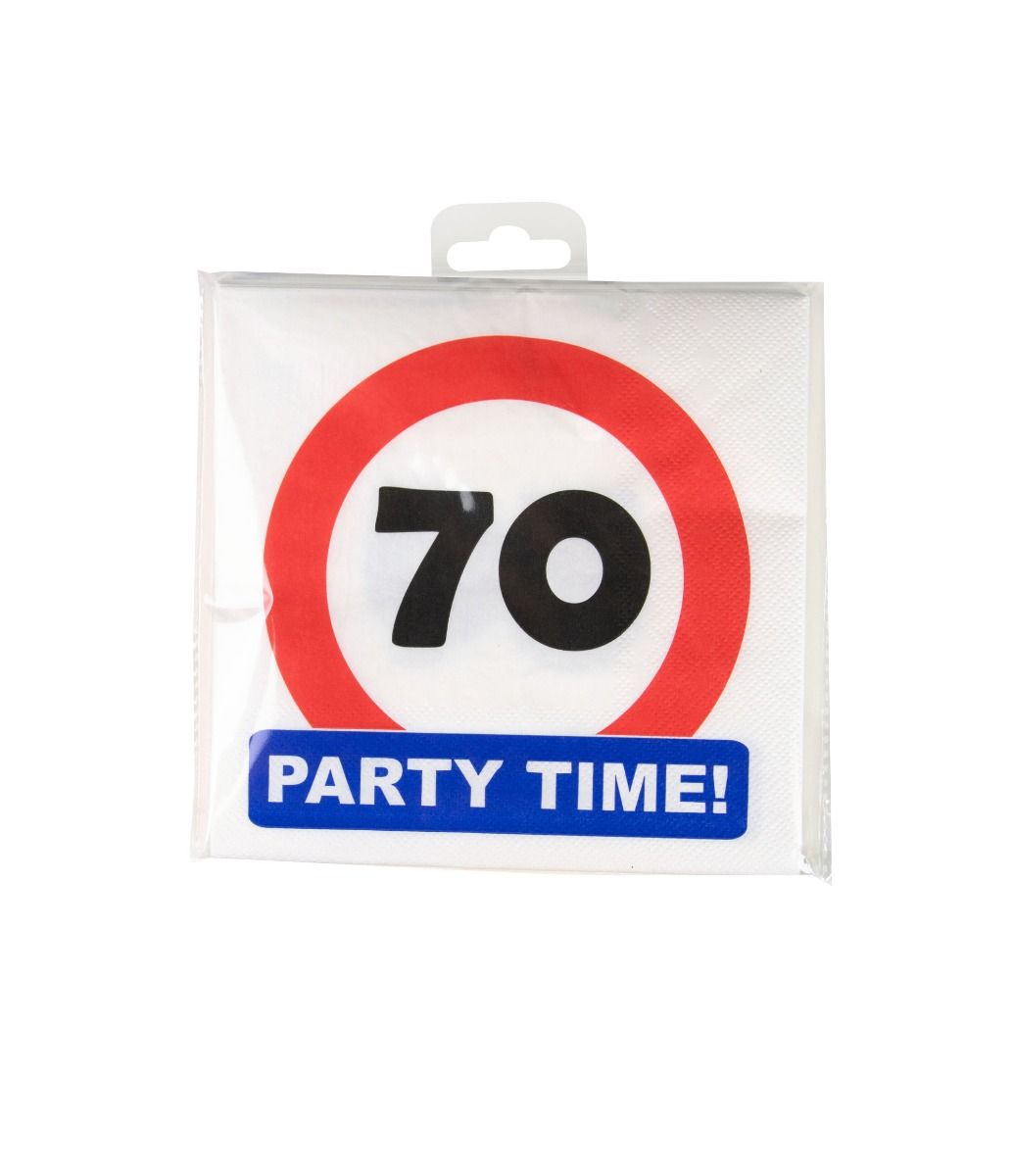 70 Jaar Servetten Verkeersbord 16,5cm 16st