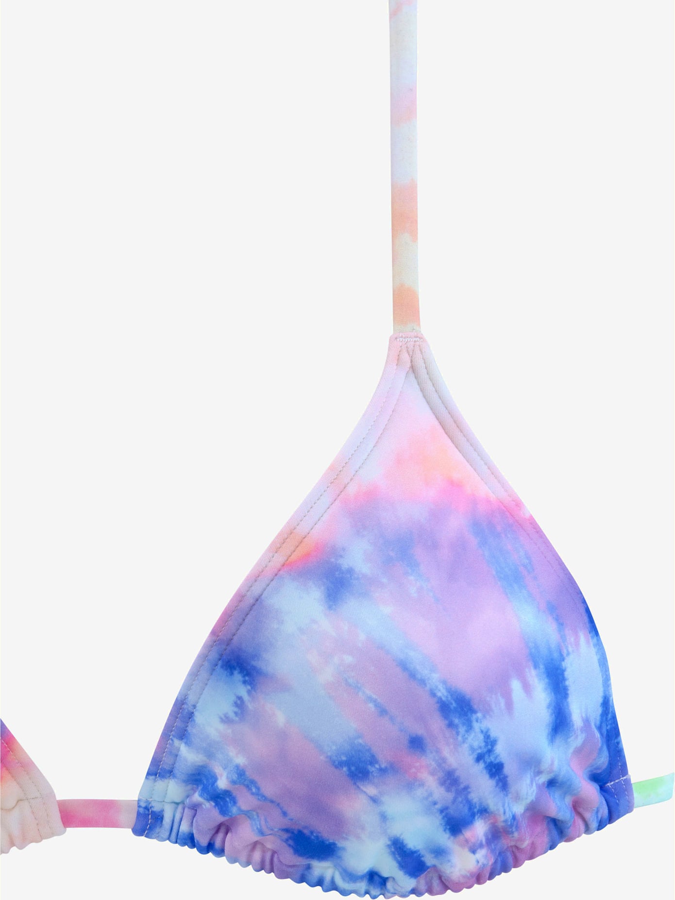 Bikini triangle imprimé, effet de couleur différent pour chaque pièce