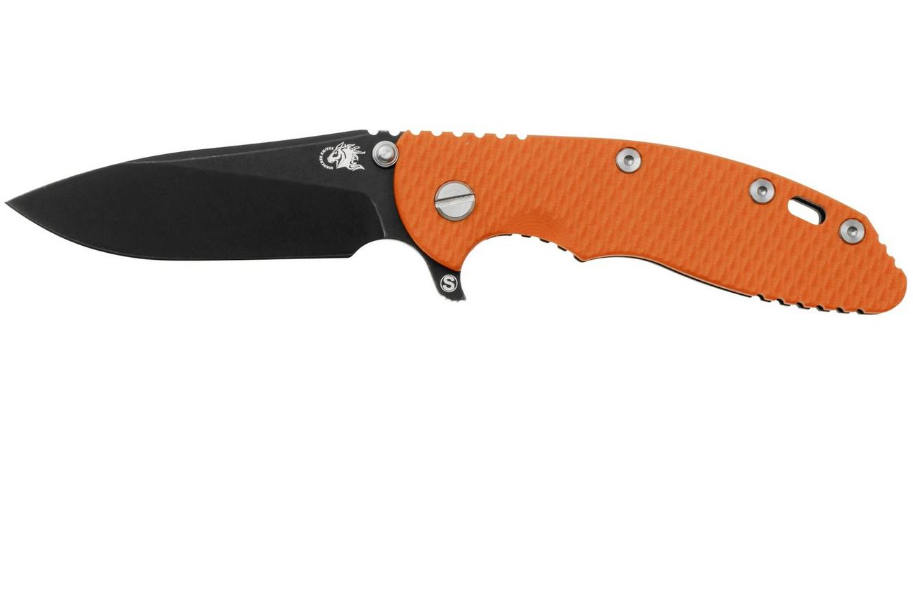 Rick Hinderer XM18 3.5 Skinny Slicer Magnacut Black DLC Orange G10, zakmes
