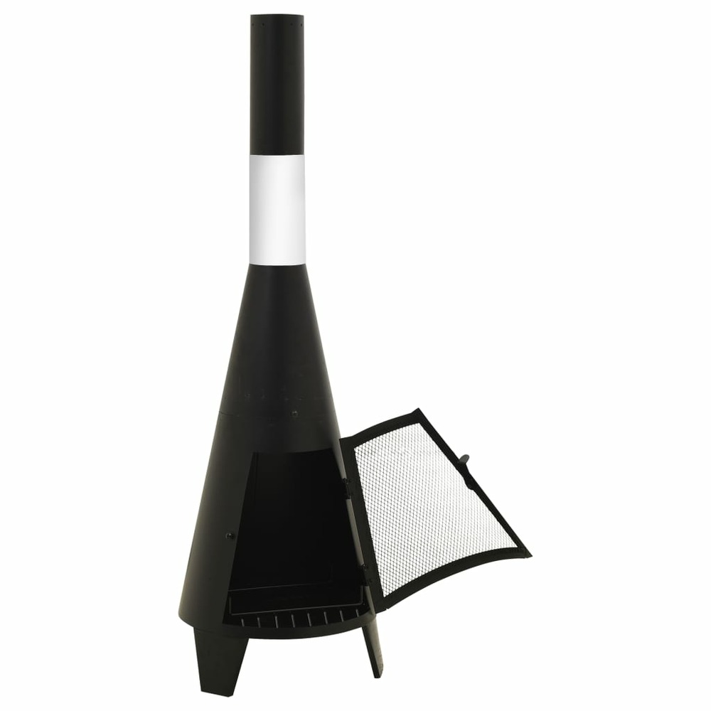 Poêle de jardin avec tisonnier 38x38x122 cm acier