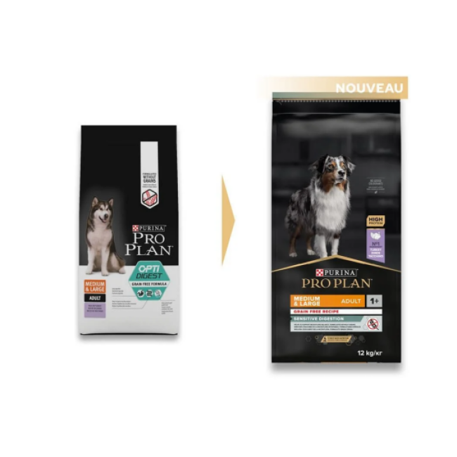 Croquettes ProPlan Grain Free Sensitive Digestion Medium Large Adulte pour chien