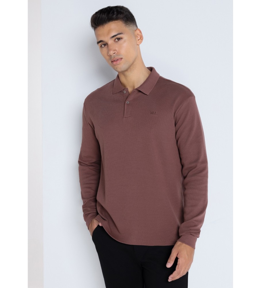 Victorio & Lucchino, V&L Polo jacquard com textura grande de waffle manga