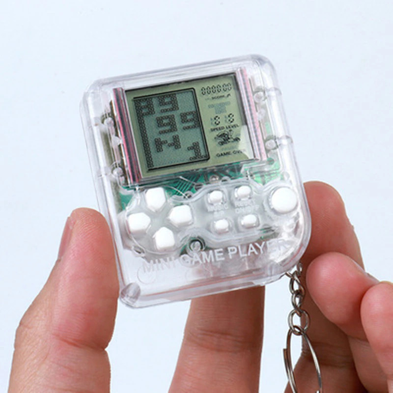Mini Handheld Spiele-Konsole Schlüsselhänger mit LCD Spiel Brickgame - Rot