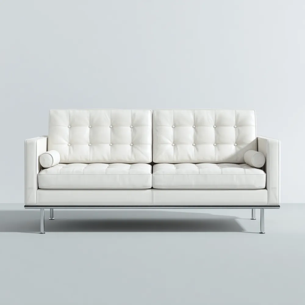 2-Sitzer-Sofa Ledersofa 180x85x75 cm – Weiß – Modernes Design