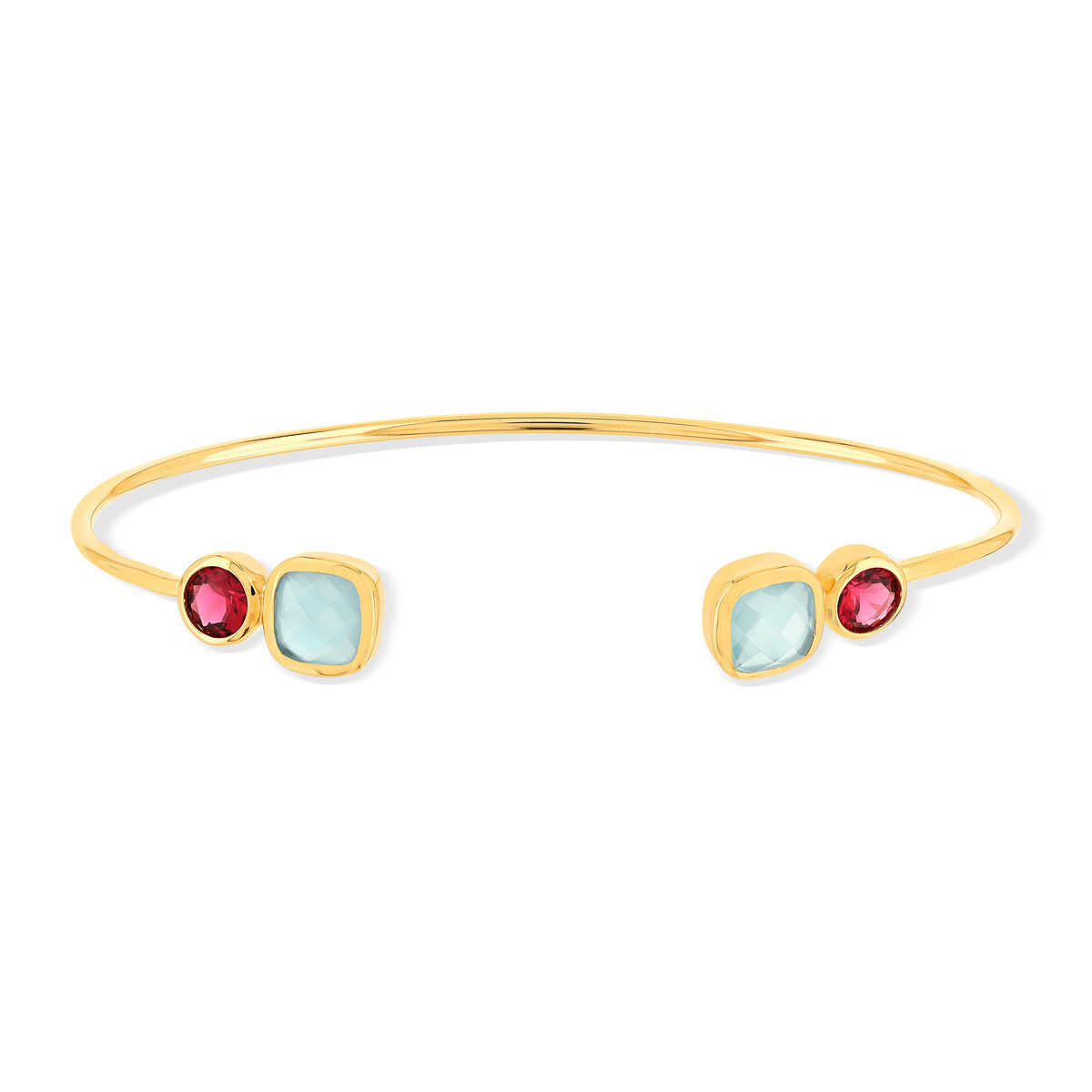 Bracelet plaqué or agates zirconias 60 mm
