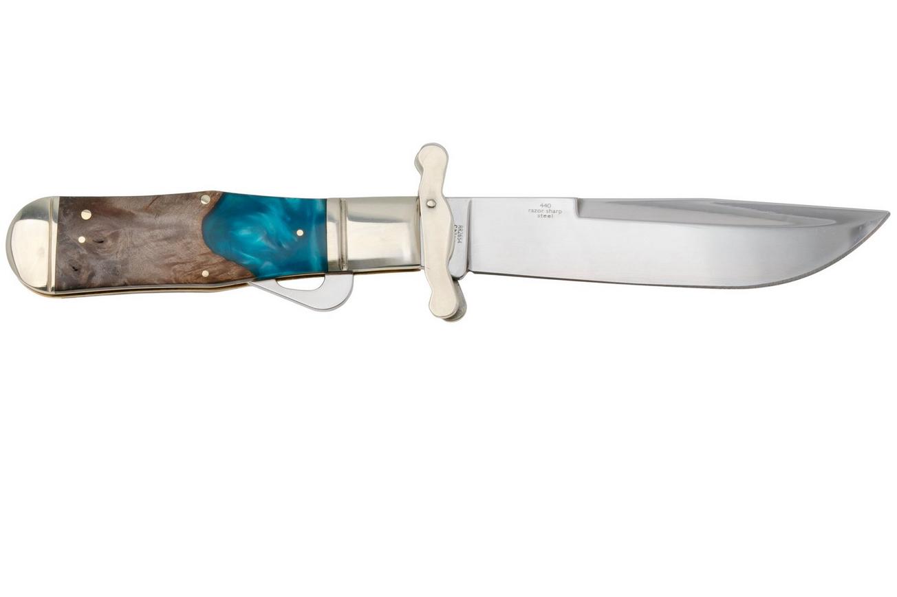 Rough Ryder Safety Folder RR2654, Satin 440,  Pandora Swirl Wood Resin, zakmes