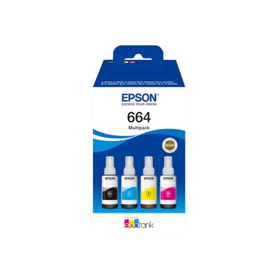 Epson EcoTank 664 - pack de 4 - noir, jaune, cyan, magenta - réservoir d'encre original