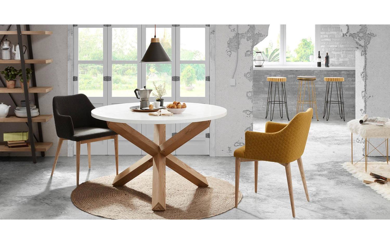 Kave Home Lotus Eettafel - Ã 135 cm - Wit