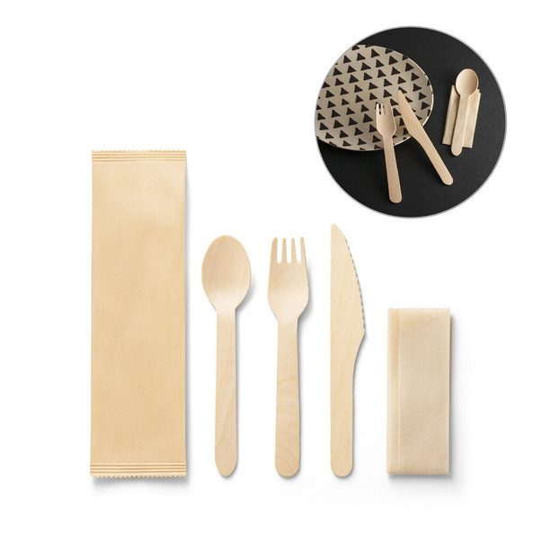 hi!dea 94077 - Ensemble de couverts en bois