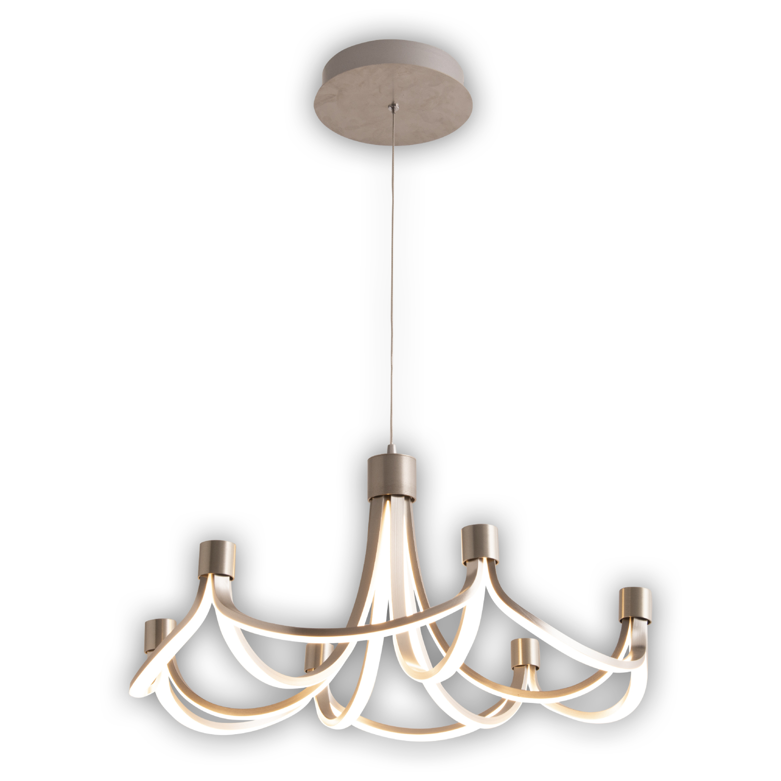LED-Pendelleuchte FESTOS - Nickel matt - Ø 55 cm