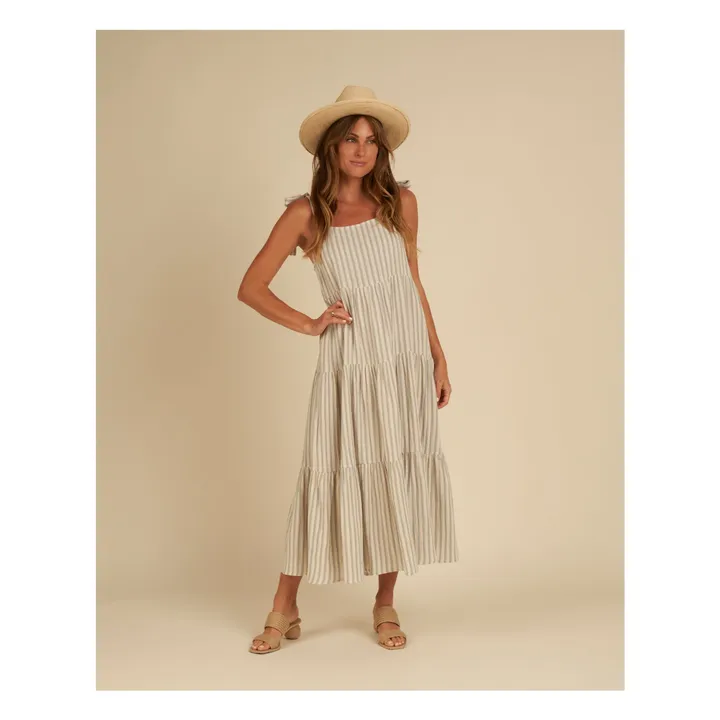 Rylee + Cru Robe Longue Rayée Harbor - Collection Femme | Bleu