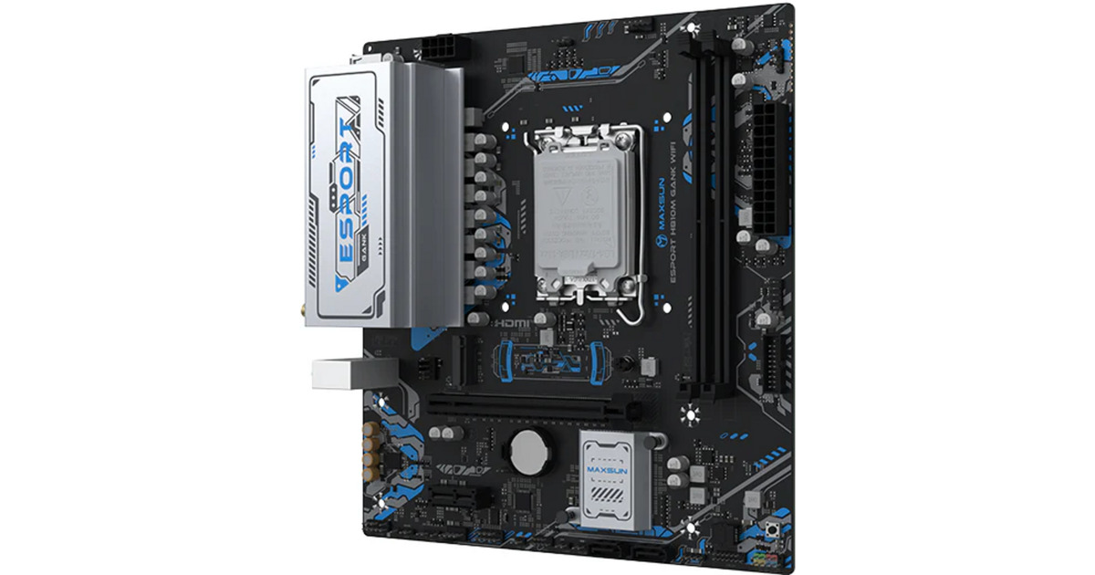 MAXSUNMS-eSport-H810M GANK WIFI socket 1851 moederbord  (Zwart, Gb-LAN, WLAN, BT, Sound, µATX)