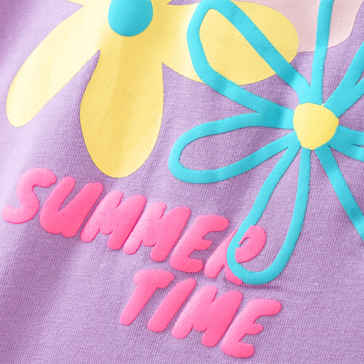 Yigga Mädchen T-Shirt mit Puff-Print helllila