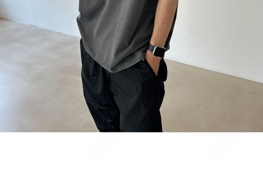 SeoulPop - T-shirt met korte mouwen en effen wassing