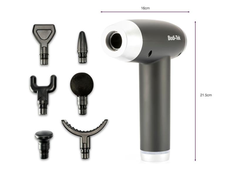 Bodi-Tek Massage Pistole Tissue Sports Massage Gun Tiefenmassagegerät mit 6 austauschbaren Aufsätzen und Akkubetrieb