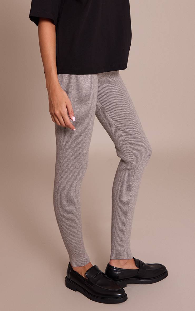 Gris Leggings En Maille