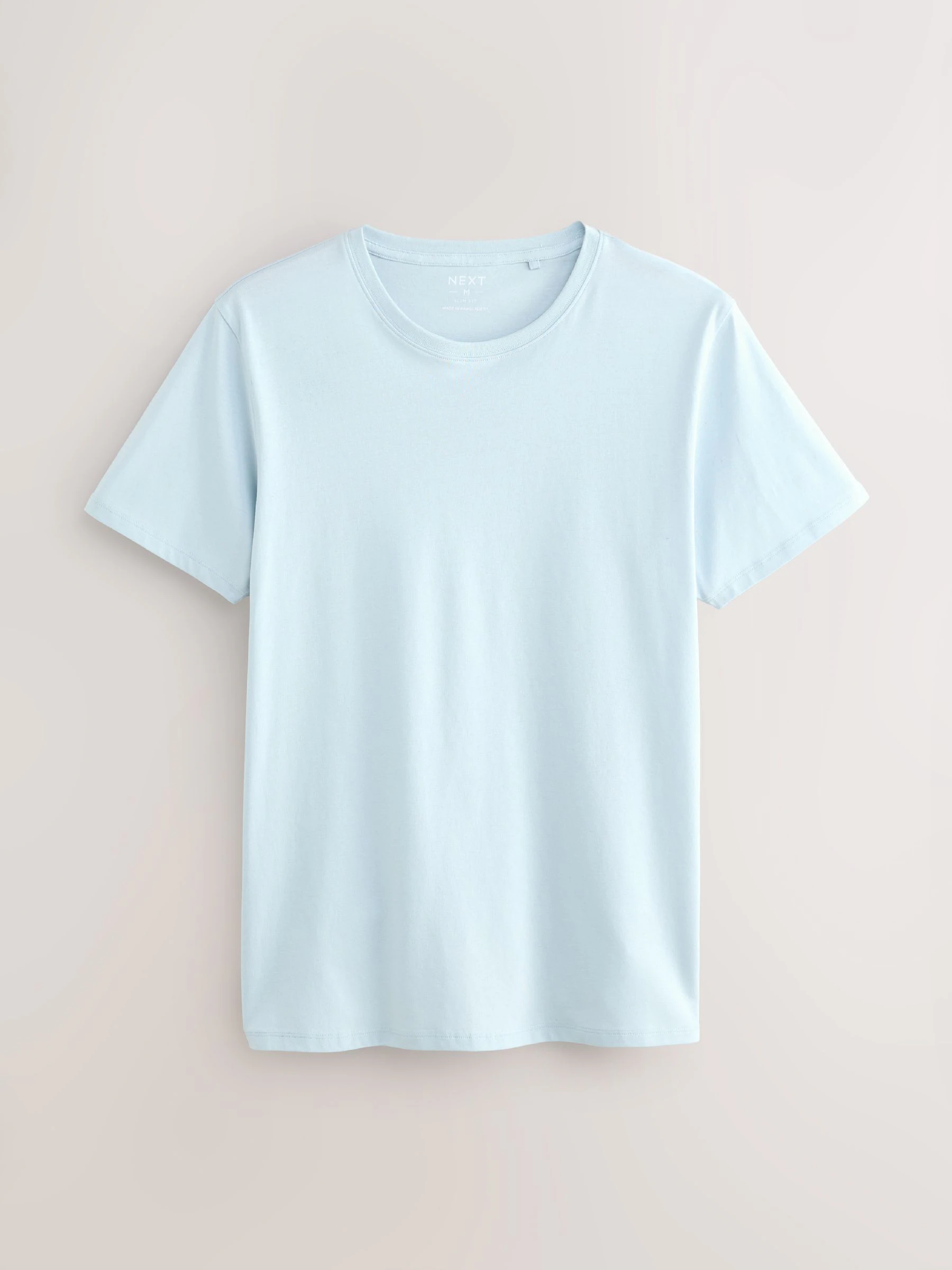 Blauw - Slim Fit - Set van 5 100% katoenen T-shirts met laagjes