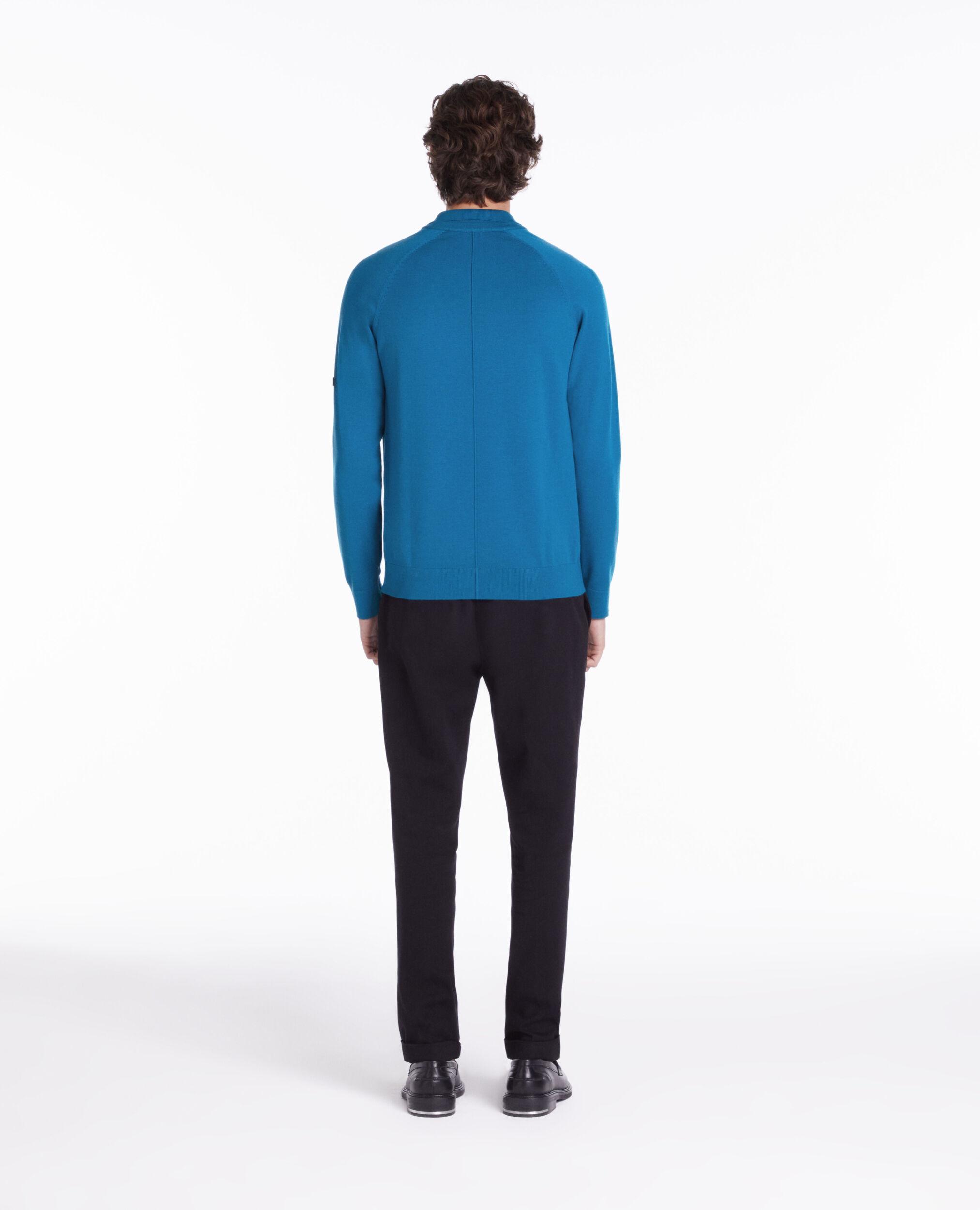 Polo bleu en maille