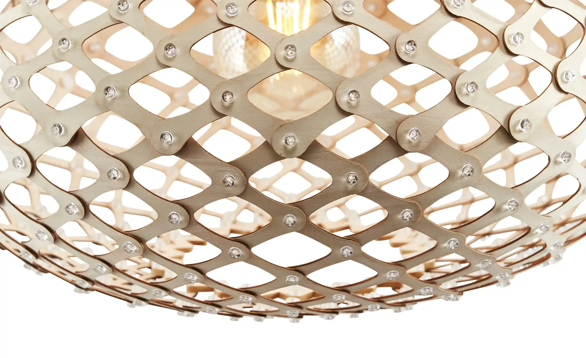 KHG Pendelleuchte, 1-flammig, nickel-matt/ holz