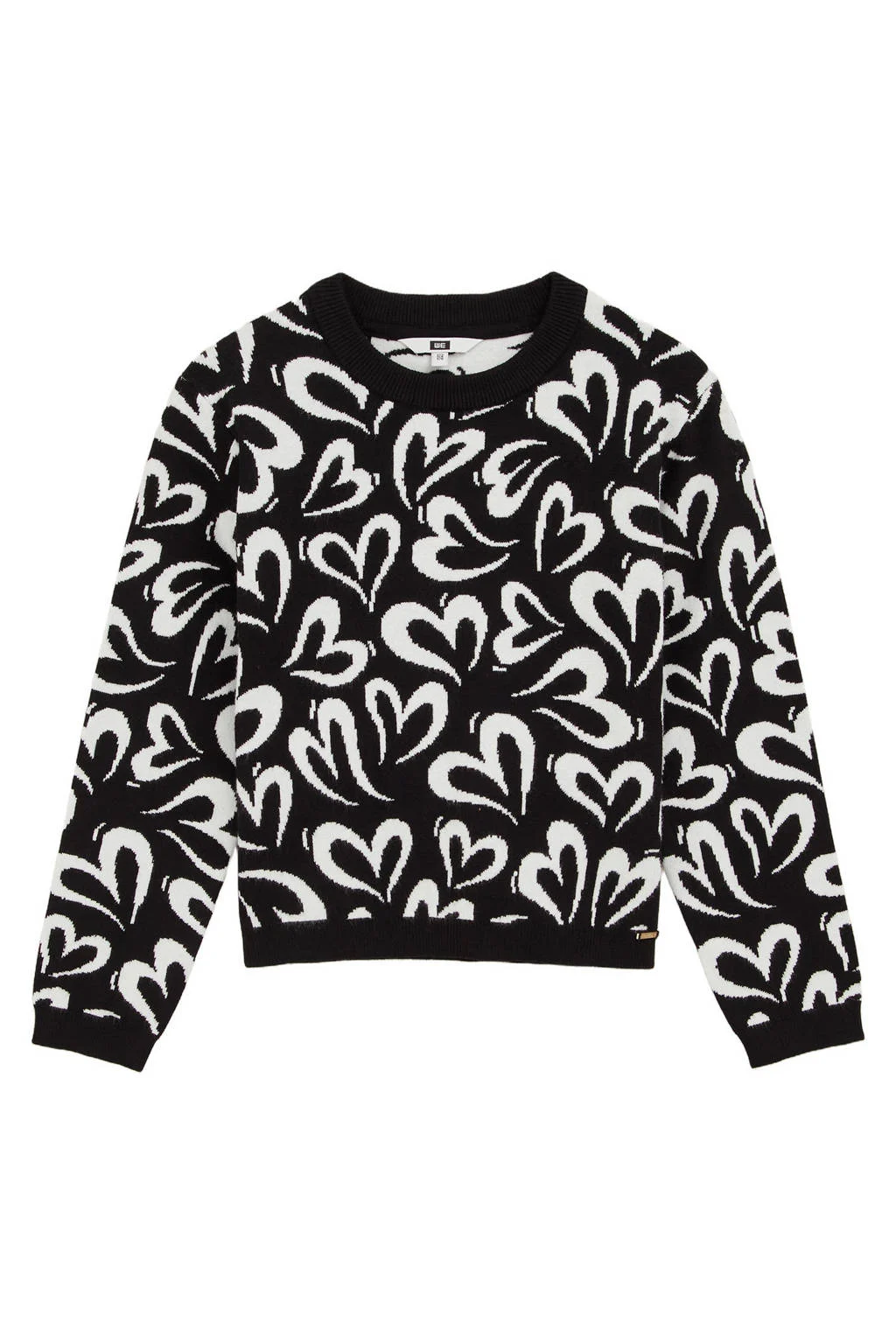 WE Fashion trui zwart fijn gebreid