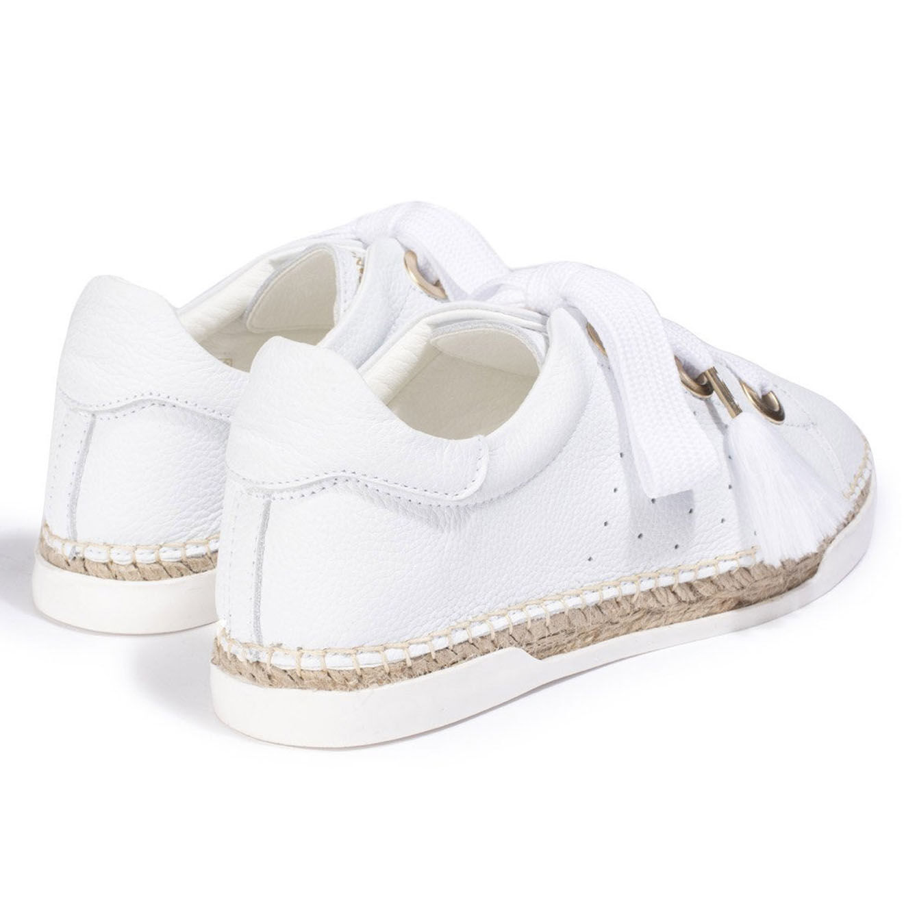 Canal Saint Martin Baskets espadrilles en Cuir Lancry Shock blanches