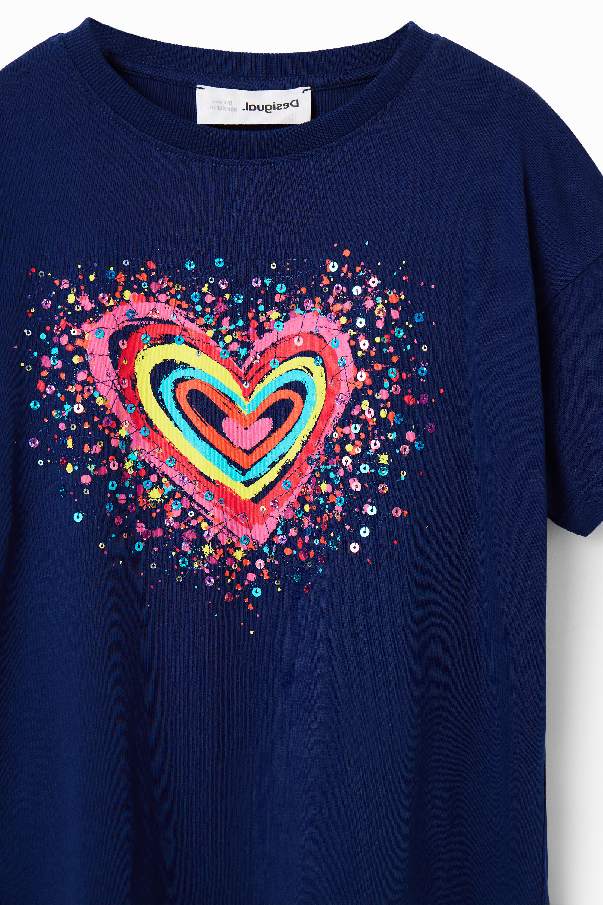 T-shirt cœur paillettes