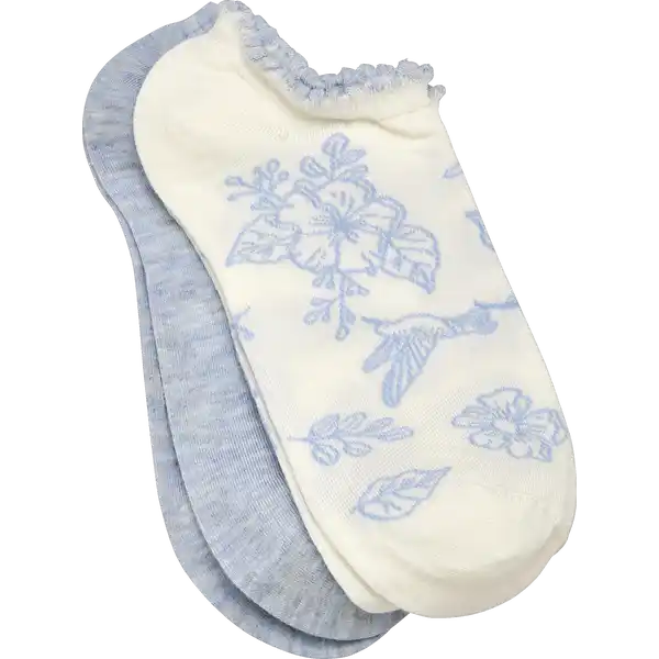 Bambussneaker Doppelpack Blume hellblau / weiß Gr. 35 / 38